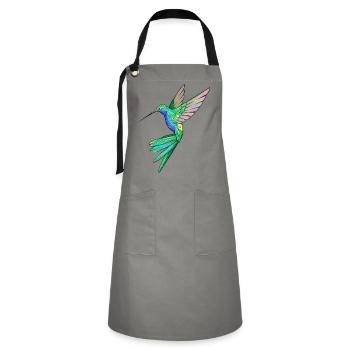 Plumes de colibri - Tablier contrasté - gris/noir - Devant - Zoe (177cm)