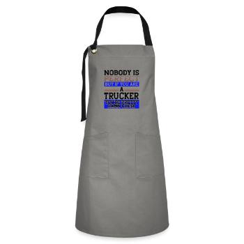 Trucker Gift Nobody Perfect Trucker Damn Close - Tablier contrasté - gris/noir - Devant - Zoe (177cm)