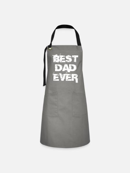 best dad ever - Kontrastschürze - Grau/Schwarz
