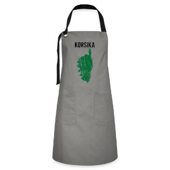 Corsica Island Map France Holiday Gift - Artisan Apron - grey/black - Front - Zoe (177cm)