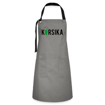 Corsica Island Map France Holiday Gift - Artisan Apron - grey/black - Front - Zoe (177cm)