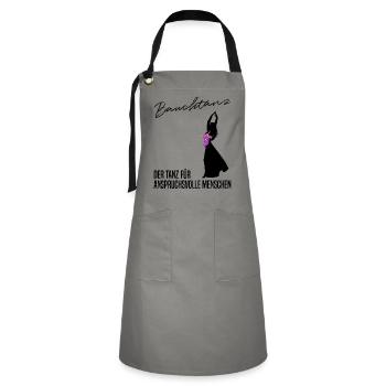 Sinnliche Bewegung - Der anspruchsvolle Bauchtanz - Kontrastschürze - Grau/Schwarz - Vorne - Zoe (177cm)