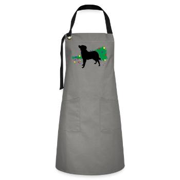 Chaos Dog Christmas Tree Fall Fun - Artisan Apron - grey/black - Front - Zoe (177cm)