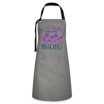 Malibu Fille Amour Plage Vie Coeur De Paume - Tablier contrasté - gris/noir - Devant - Zoe (177cm)