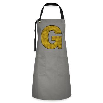 Lettre G Or - Tablier contrasté - gris/noir - Devant - Zoe (177cm)