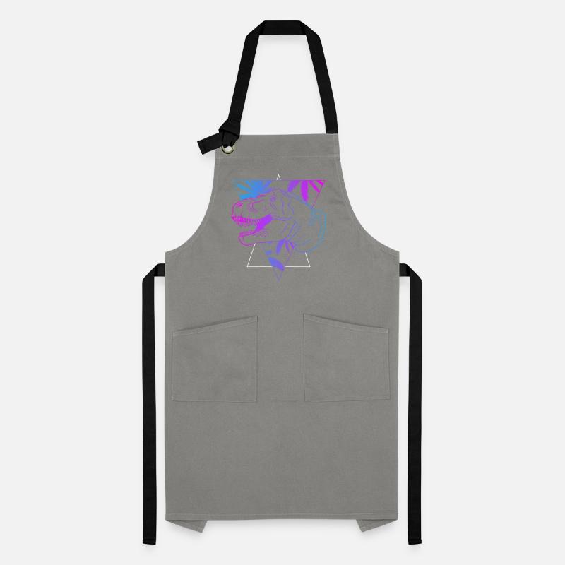 T-Rex Neon Triangle Artwork Gift Artisan Apron