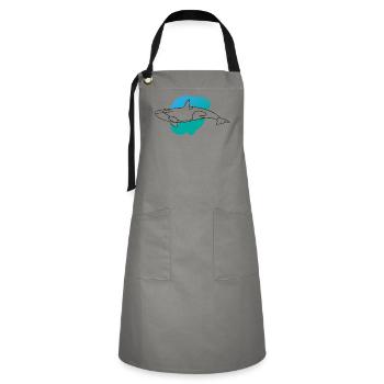 Orque océanique Silhouette mer amour - Tablier contrasté - gris/noir - Devant - Zoe (177cm)