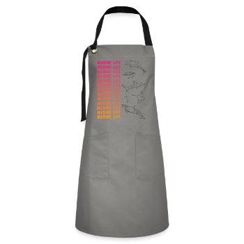 Oceanic Diversity Marine Life Conservation - Artisan Apron - grey/black - Front - Zoe (177cm)