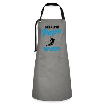 Ski alpin papa cadeau - Tablier contrasté - gris/noir - Devant - Zoe (177cm)