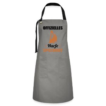 Official Harp Playing Shirt Music - Artisan Apron - grey/black - Front - Zoe (177cm)