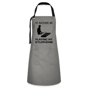 Xylophone Passion Musician Statement - Artisan Apron - grey/black - Front - Zoe (177cm)