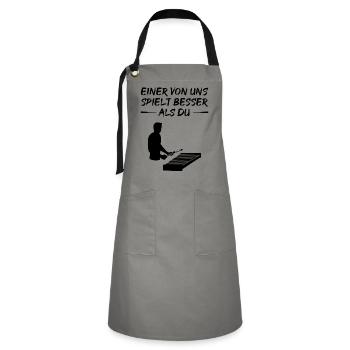 Xylophone Champion Challenger Gift - Artisan Apron - grey/black - Front - Zoe (177cm)