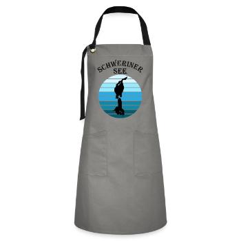 Lake Schwerin - Natural Jewel - Artisan Apron - grey/black - Front - Zoe (177cm)
