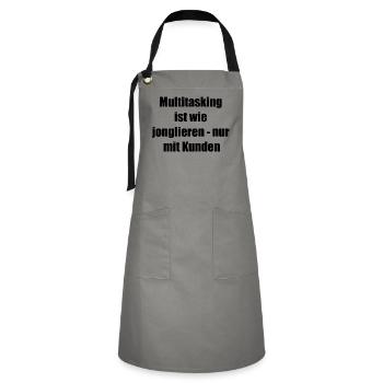 The ideal gift for all sellers - Artisan Apron - grey/black - Front - Zoe (177cm)