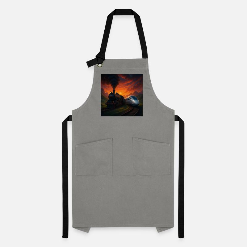 Steam Train vs Future Train Artisan Apron