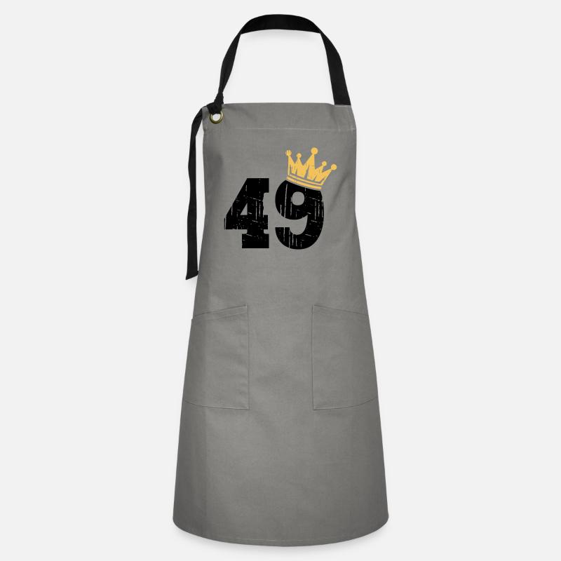 49 Crown 49th Birthday 49 Years - Artisan Apron - grey/black