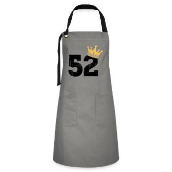 52 Crown 52nd birthday 52 years old - Artisan Apron - grey/black - Front - Zoe (177cm)