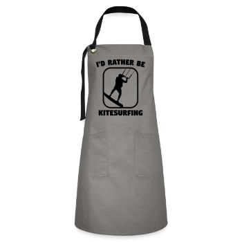 I'd rather be kitesurfing - Kontrastschürze - Grau/Schwarz - Vorne - Zoe (177cm)