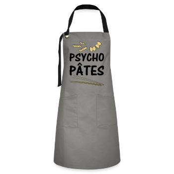 Psycho Pâtes - Tablier contrasté - gris/noir - Devant - Zoe (177cm)