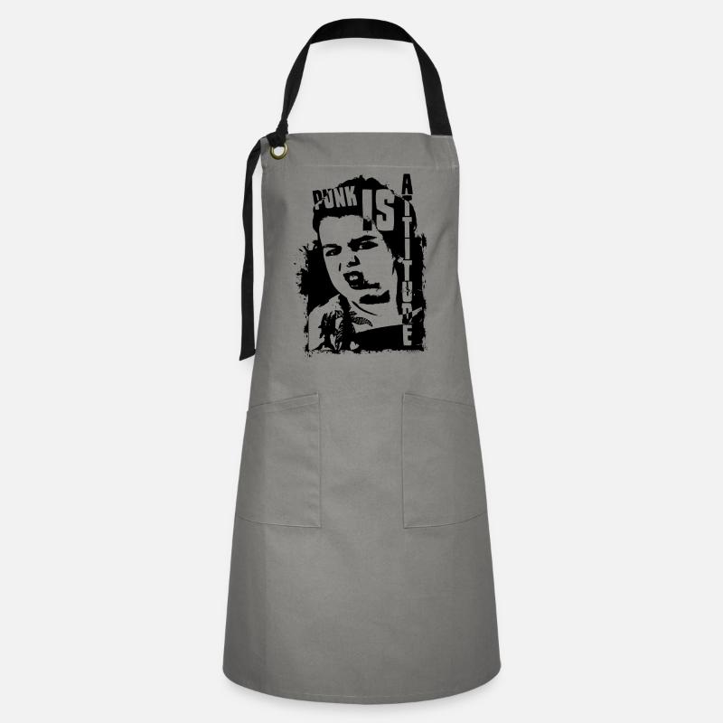 Punk is attitude - Artisan Apron - grey/black