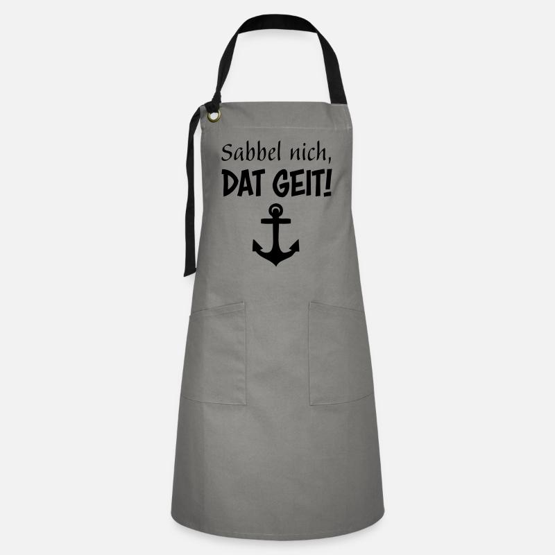 Sabbel nich, dat geit! - Kontrastschürze - Grau/Schwarz