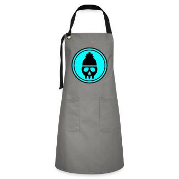 Skull head icon - Artisan Apron - grey/black - Front - Zoe (177cm)