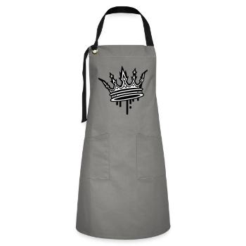 Symbole du roi de la couronne - Tablier contrasté - gris/noir - Devant - Zoe (177cm)