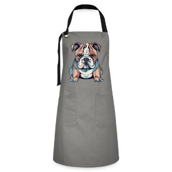 Bouledogue français - Tablier contrasté - gris/noir - Devant - Zoe (177cm)