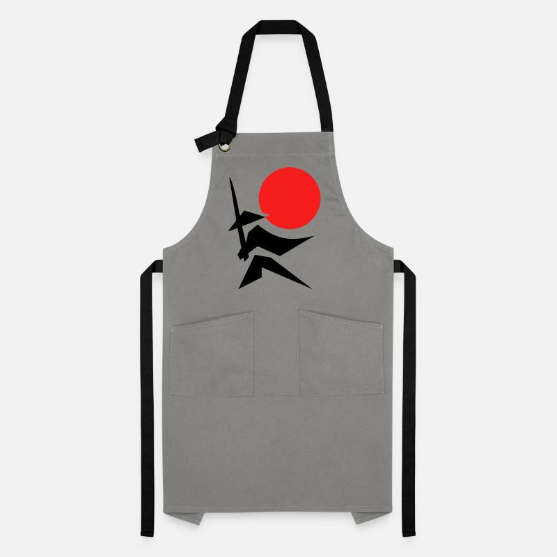 Abstract Image with Samurai Red Black Artisan Apron