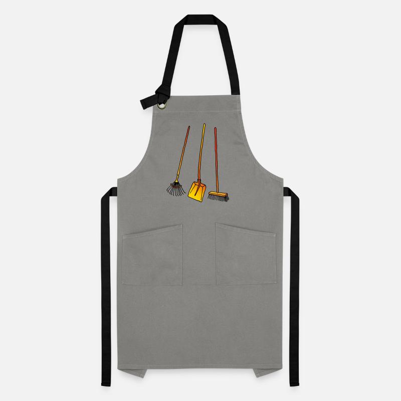 Leaf rake, shovel and broom Artisan Apron