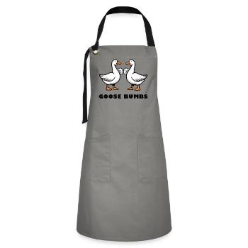 Goose Bumbs – Funny Goose Fist Bump - Artisan Apron - grey/black - Front - Zoe (177cm)