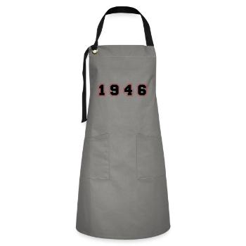 1946 Year Number - Artisan Apron - grey/black - Front - Zoe (177cm)