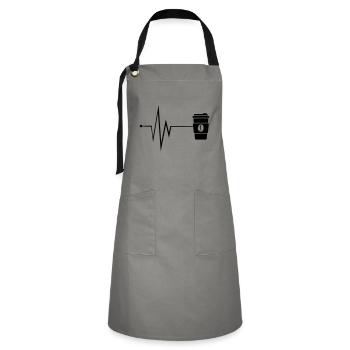 Kaffee Puls - Kontrastschürze - Grau/Schwarz - Vorne - Zoe (177cm)