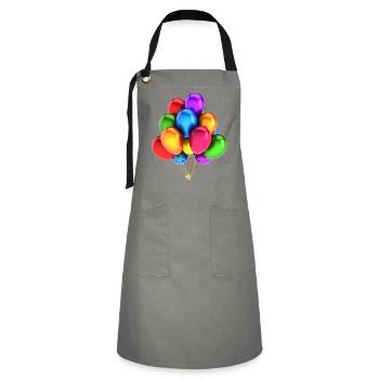 Ein Strauß Luftballons - Kontrastschürze - Grau/Schwarz - Vorne - Zoe (177cm)