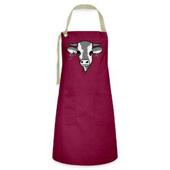 The head of a cow - Artisan Apron - burgundy / desert sand - Front - Zoe (177cm)