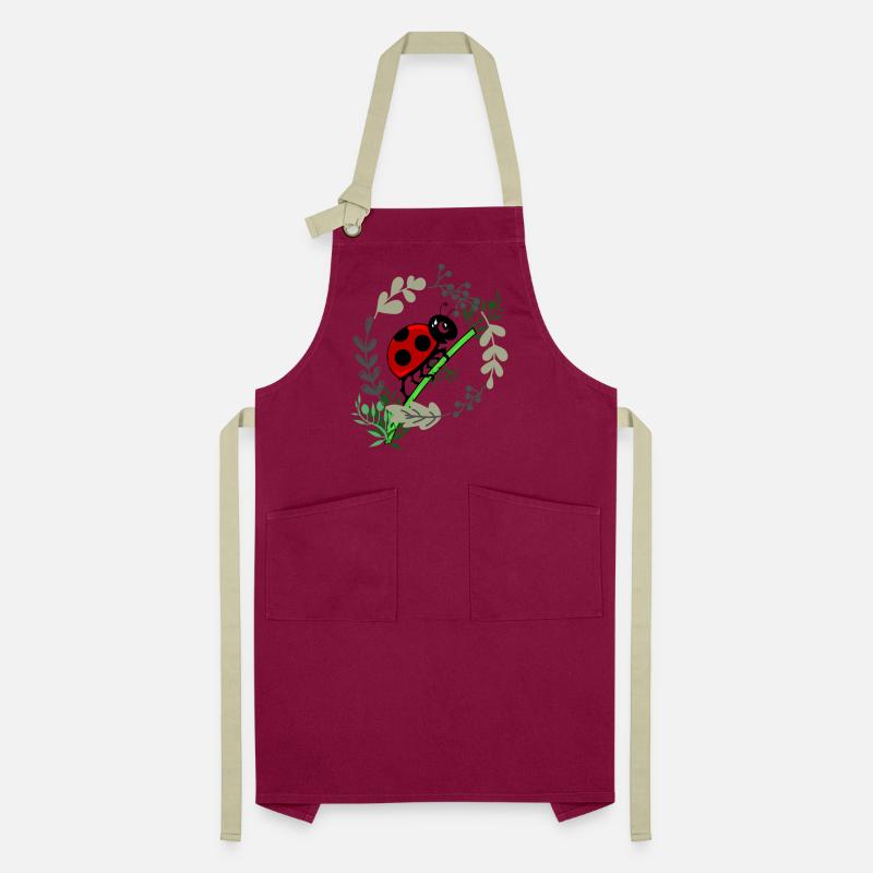 Ladybug botany comic style Artisan Apron