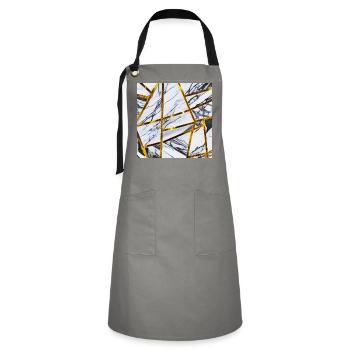 Marble White Gold - Artisan Apron - grey/black - Front - Zoe (177cm)