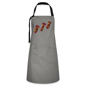 Bomb atmosphere, against war and violence - Artisan Apron - grey/black - Front - Zoe (177cm)