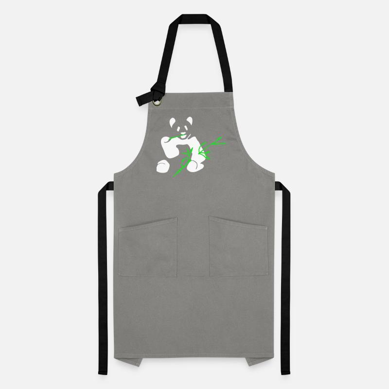 Panda avec bambou Tablier contrasté