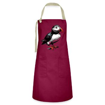 Puffin - Artisan Apron - burgundy / desert sand - Front - Zoe (177cm)