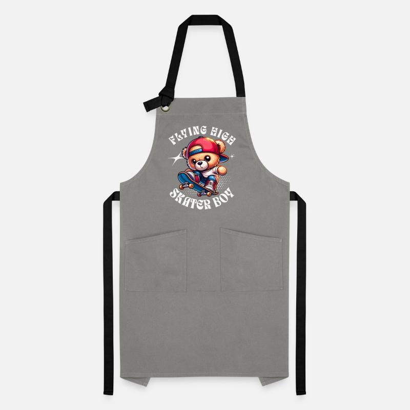 Skater teddy bear on skateboard Artisan Apron