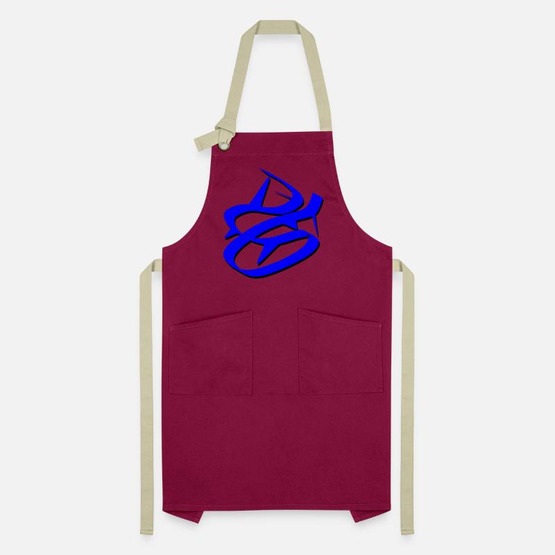 Dynamisches blaues Graffiti-Design Kontrastschürze