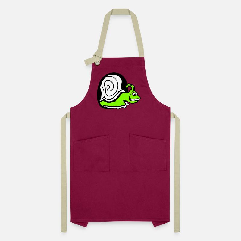 snail peeks hole wall mouse hole funny silly Artisan Apron