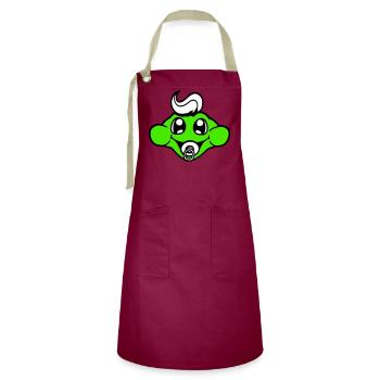 Frog Toad Baby Pacifier Mom Dad Child Family - Artisan Apron - burgundy / desert sand - Front - Zoe (177cm)