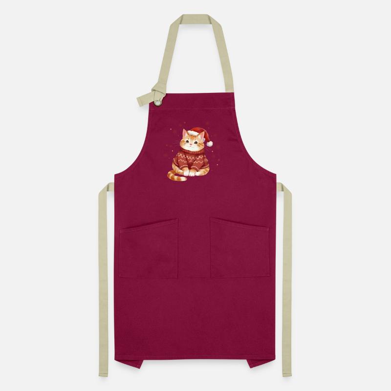 Conception de pull de Noël chat confortable Tablier contrasté