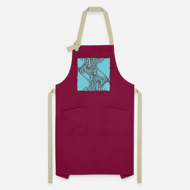 Zebra Pattern Cyan Artisan Apron