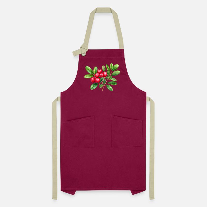 Preiselbeere – botanisches Aquarell Kontrastschürze