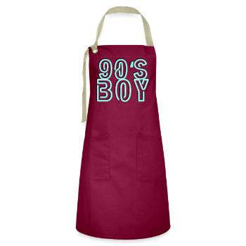 90s - Artisan Apron - burgundy / desert sand - Front - Zoe (177cm)