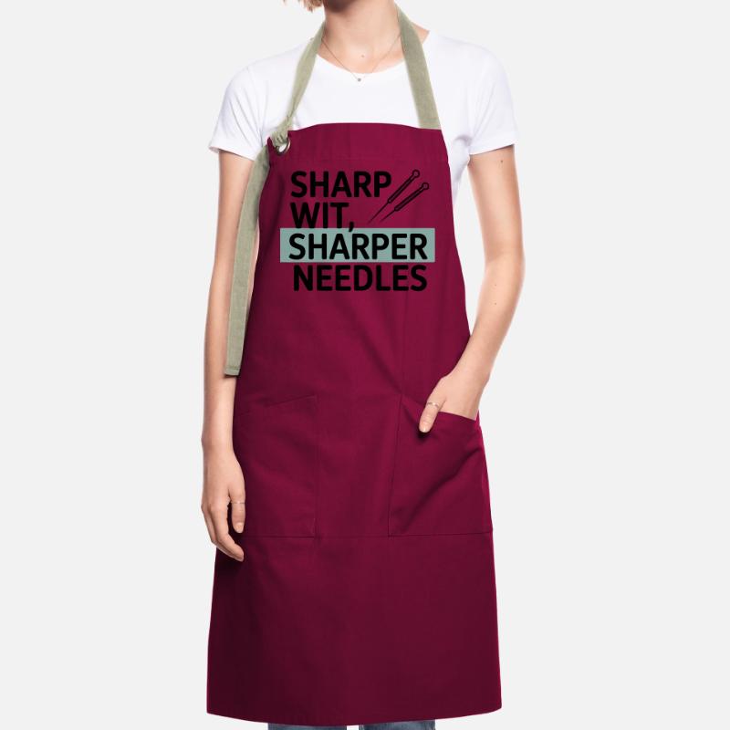 Sharp Wit, Sharper Needles Akupunkteur Beruf Kontrastschürze