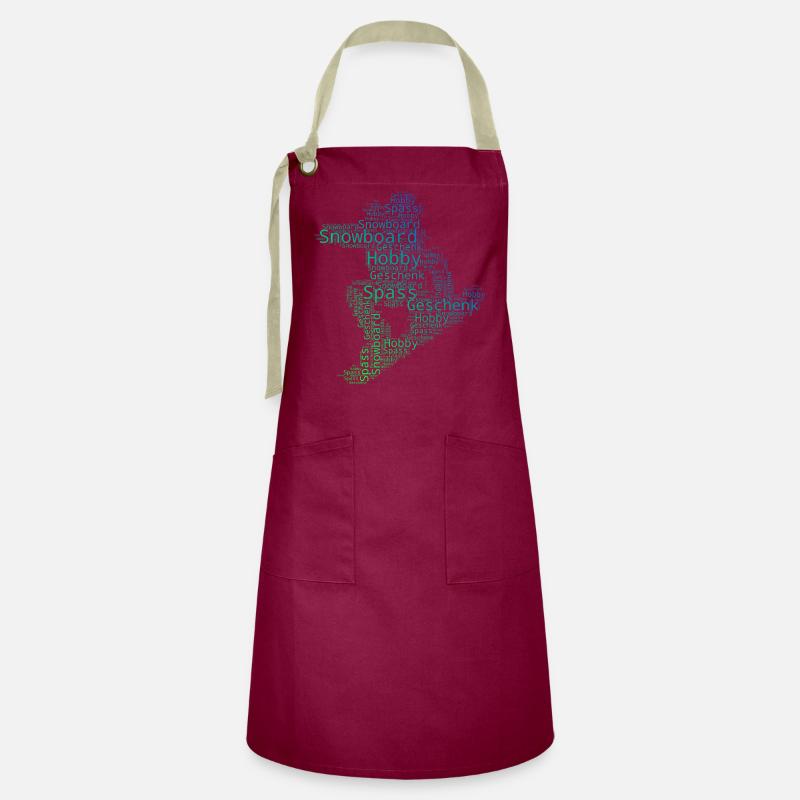 Statement for all snowboarders - Artisan Apron - burgundy / desert sand